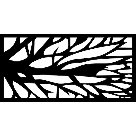 LaserCut Metal Privacy Fence, TreeInOne, Black, 24 X 48/pc